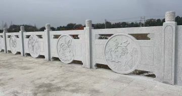 中卫芝麻白河道栏杆 石材栏杆