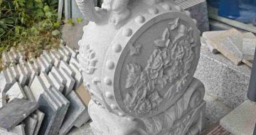 中卫芝麻白抱鼓石 庭院抱鼓石