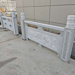 中卫芝麻白河道栏杆 石材栏杆