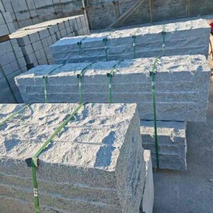 中卫芝麻白自然面整石 坐凳