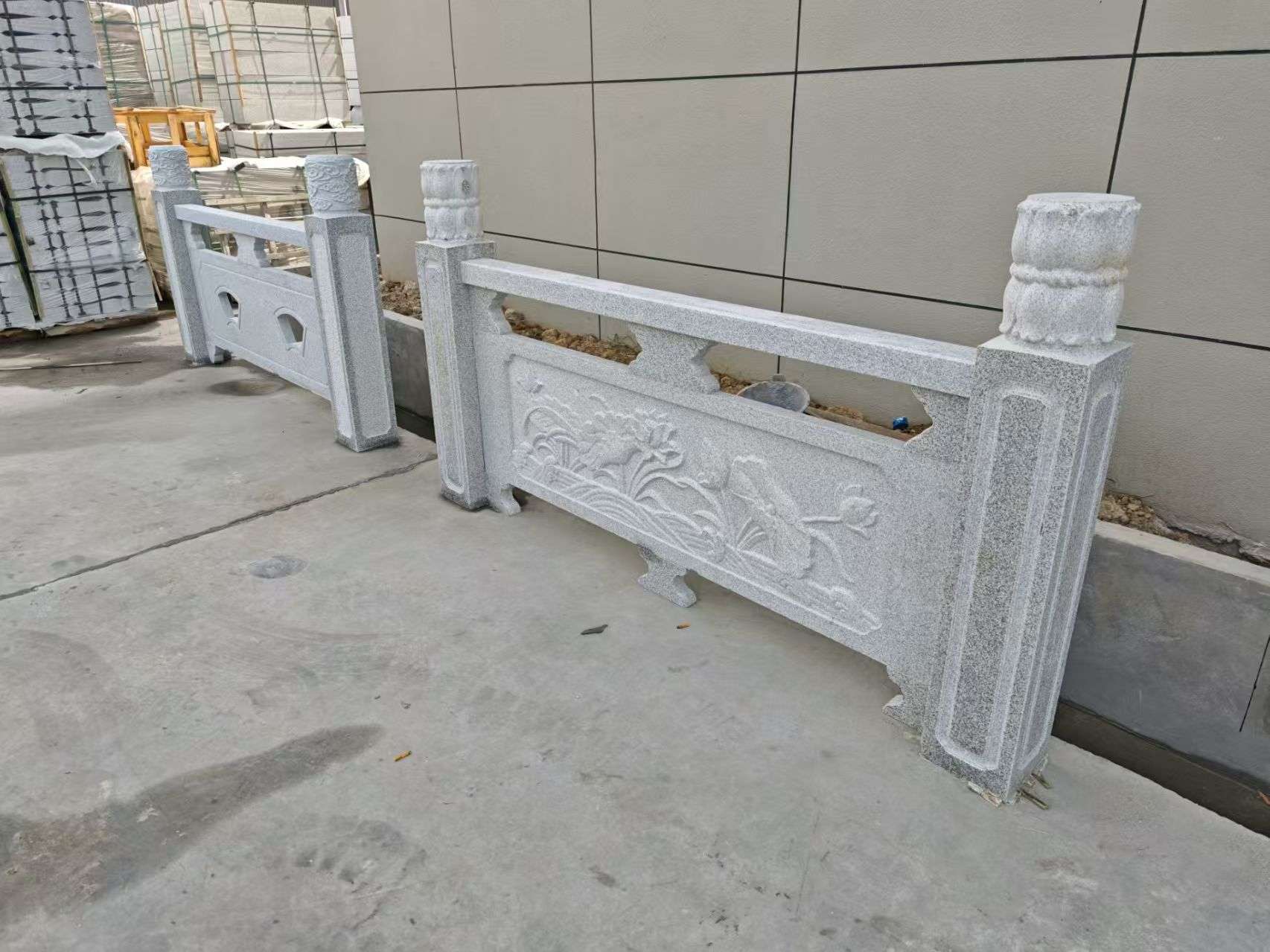 中卫芝麻白河道栏杆 石材栏杆